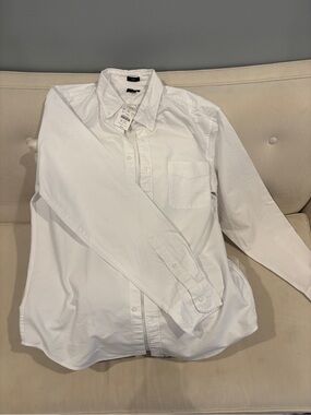 J. Crew White Long-Sleeve Button-Up Shirt
